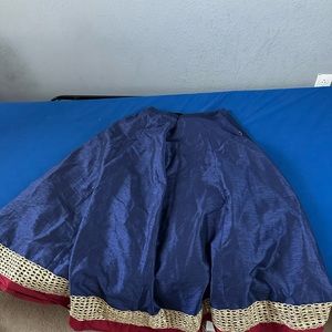 Indian skirt navy blue and golden with mirror work